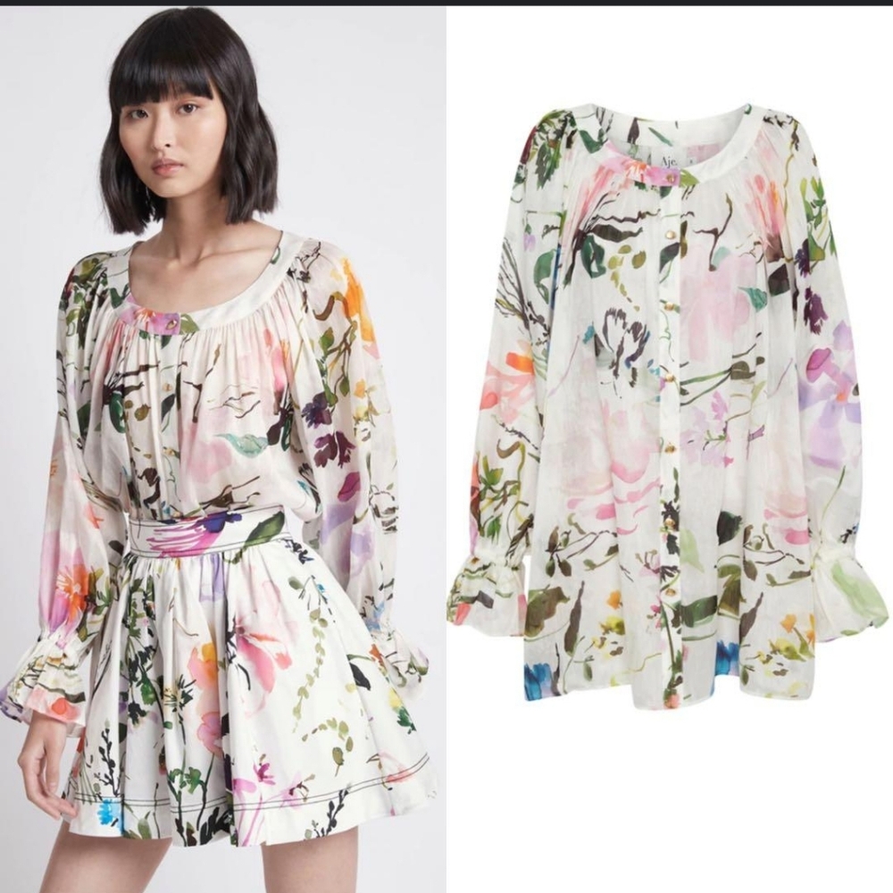 Aje. Drift Le Corsaire Silk Blouse Top size 10